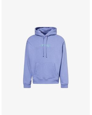 AWAKE NY Classic Logo Kangaroo-Pocket Cotton-Jersey Hoody - Blue