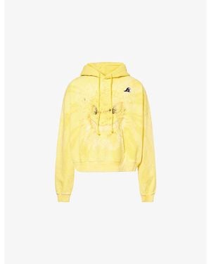 HELLSTAR Mad Sun Printed Cotton-Jersey Hoodie - Yellow