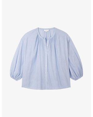 The White Company Voile Boho Cotton Blouse - Blue