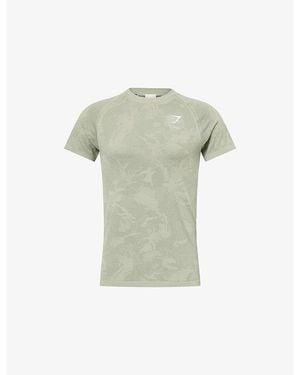 GYMSHARK Geo Seamless Stretch-Woven T-Shirt - Green
