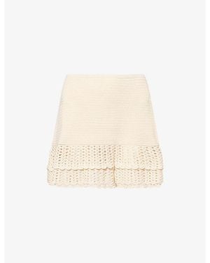 Devon Windsor Wrenn Crochet Mini Skirt - Natural
