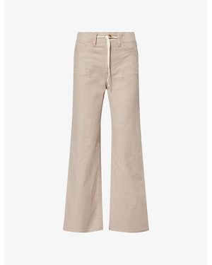 PAIGE Ari Wide-Leg Cotton Trousers - Natural