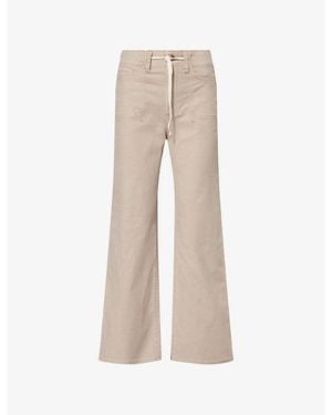 PAIGE Ari Wide-Leg Cotton Trousers - Natural