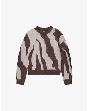 Ro&zo Zebra Brushed-Knit Alpaca And Wool-Blend Sweater - Brown