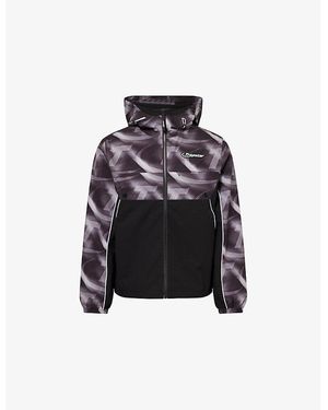 Trapstar Hyperdrive Logo-Patch Shell Windbreaker Jacket - Black