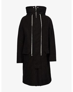 Rick Owens Longline Hooded Cotton Parka - Black