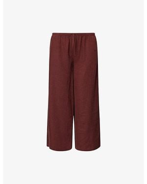 WE Are Tala Soft Drawstring Linen Trousers - Red