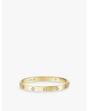 Cartier Love Classic 18Ct- And 0.42Ct Diamond Single-Screw Closure Bracelet - Metallic