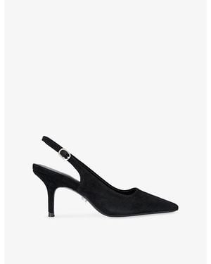 Carvela Kurt Geiger Spirited Suede Heeled Slingback Courts - Black
