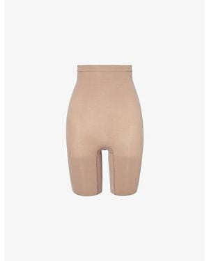 Spanx Sculpt Seamless Power High-Waisted Mid-Thigh Shorts - Natural