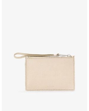 AllSaints Siloh Leather Mini Pouch - Natural