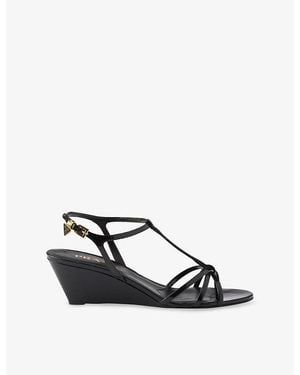 Prada Patent Leather Sandals - Blue