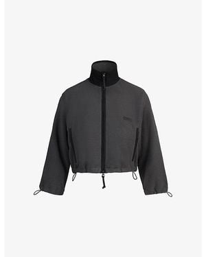 Skims Fleece Lounge Shrunken-Fit Fleece Jacket - Black