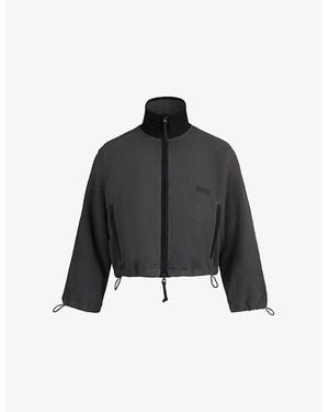 Skims Fleece Lounge Shrunken-Fit Fleece Jacket - Black