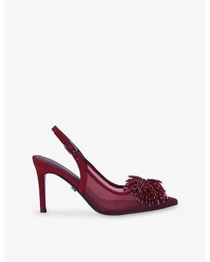 Carvela Kurt Geiger Lucia Woven Sling-Back Courts - Pink