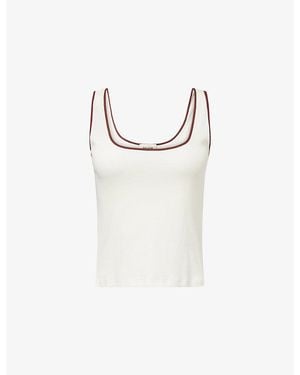 ME+EM Contrast-Trim Slim-Fit Cotton Vest - White