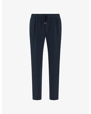 BOGGI City Tapered-Leg Linen Trousers - Blue