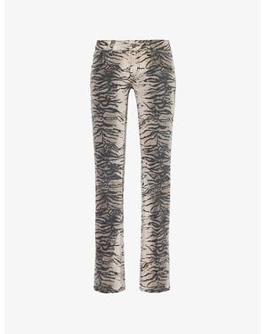 Jaded London Leona Bootcut Five-Pockets Straight-Leg Low-Rise Stretch-Denim Jeans - Grey