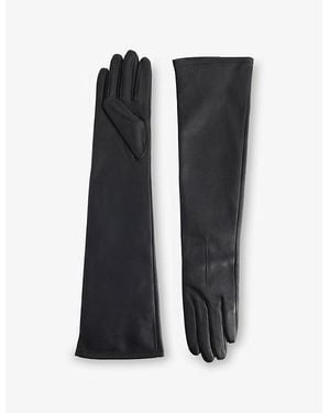 Dents Mia Long Leather Gloves - Black