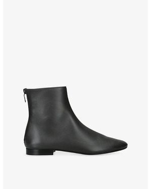 TOTEME Contour Leather Ankle Boots - Black