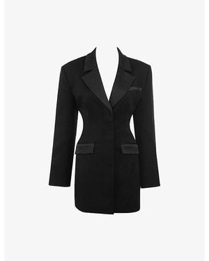House Of Cb Ellis Trimmed Hourglass Blazer Stretch-Woven Mini Dress - Black