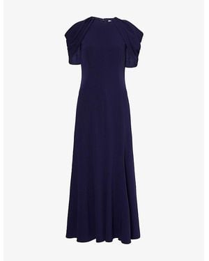 Roland Mouret Cape Sleeveless Woven Maxi Dress - Blue