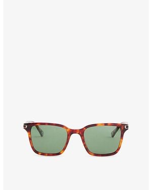 Orlebar Brown Robbie Rectangular Acetate Sunglasses - Green