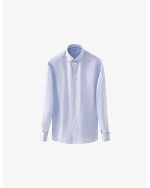 Eton Signature French-Cuff Slim-Fit Cotton-Twill Shirt - Blue
