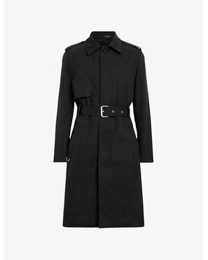 AllSaints Bastille Belted Cotton-Blend Trench Coat - Black