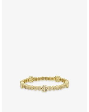 Lisa Gozlan The Clover Mixer Pavé 18Ct-Plated Brass And Cubic Zirconia Bracelet - Metallic