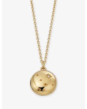 Astley Clarke Tiny Star Mini Biography 18Ct And Lab-Grown Sapphire Locket Necklace - Metallic
