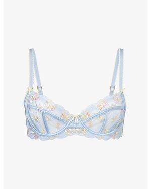 Lounge Underwear Lyra Balcony Lace Bra - Blue