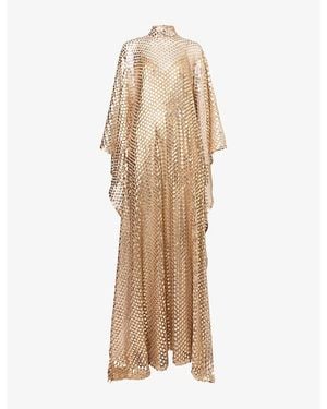 Taller Marmo Deserto Sequinned Woven Kaftan Dress - Natural