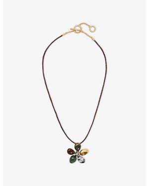 Zimmermann Norma Pendant Macrame 16Ct-Plated Brass Necklace - Metallic