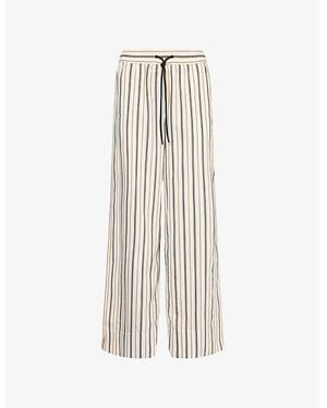 ME+EM Fluid Stripe Relaxed-Fit Woven Track Trousers - Natural