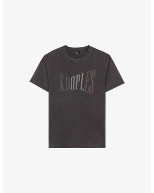 The Kooples Logo-Print Relaxed-Fit Cotton T-Shirt - Black