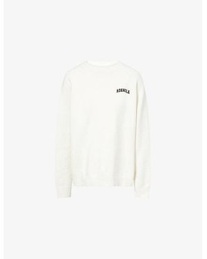 ADANOLA Varsity Logo-Embroidered Cotton And Wool-Blend Jumper - White