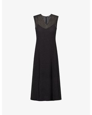 Theory Easy Curve Cotton Midi Dress - Black