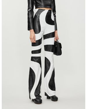 16Arlington Twiggy Flared High-rise Leather Trousers - Black