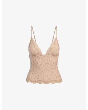Skims Fits Everybody Triangle Lace Camisole Top - White