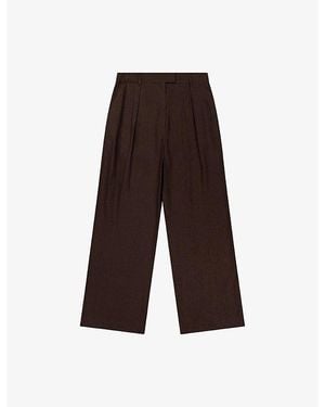 OMNES Pearl Wide-Leg Linen-Blend Trousers - Brown