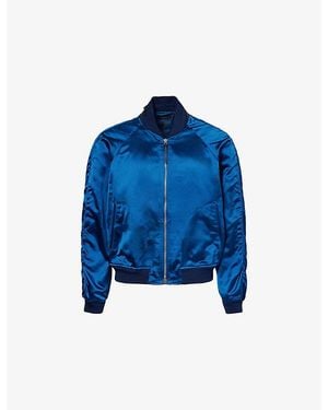 Tom Ford Structured Silk Bomber Jacket - Blue