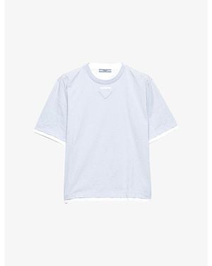 Prada Astro Layered Cotton-Jersey T-Shirt - White