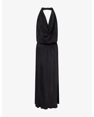 Dissh Adele Cowl-Neck Cupro-Blend Midi Dress - Black