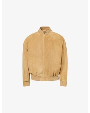 The Row Naran Suede Bomber Jacket - Natural