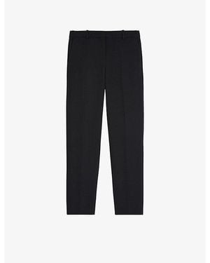 The Kooples High-Rise Straight-Leg Stretch-Woven Pants - Black