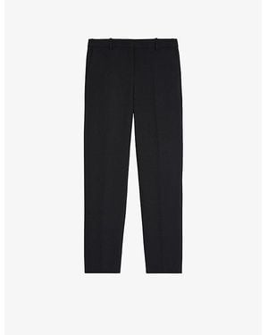 The Kooples High-Rise Straight-Leg Stretch-Woven Trousers - Black