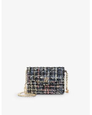 Dune Kisses Chain-Strap Bouclé Purse - Grey