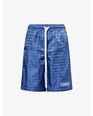 Amiri Ma Quad Logo-Print Woven Shorts - Blue