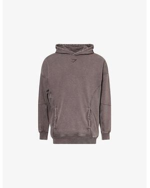 GYMSHARK Heritage Washed Cotton-Blend Hoody - Brown
